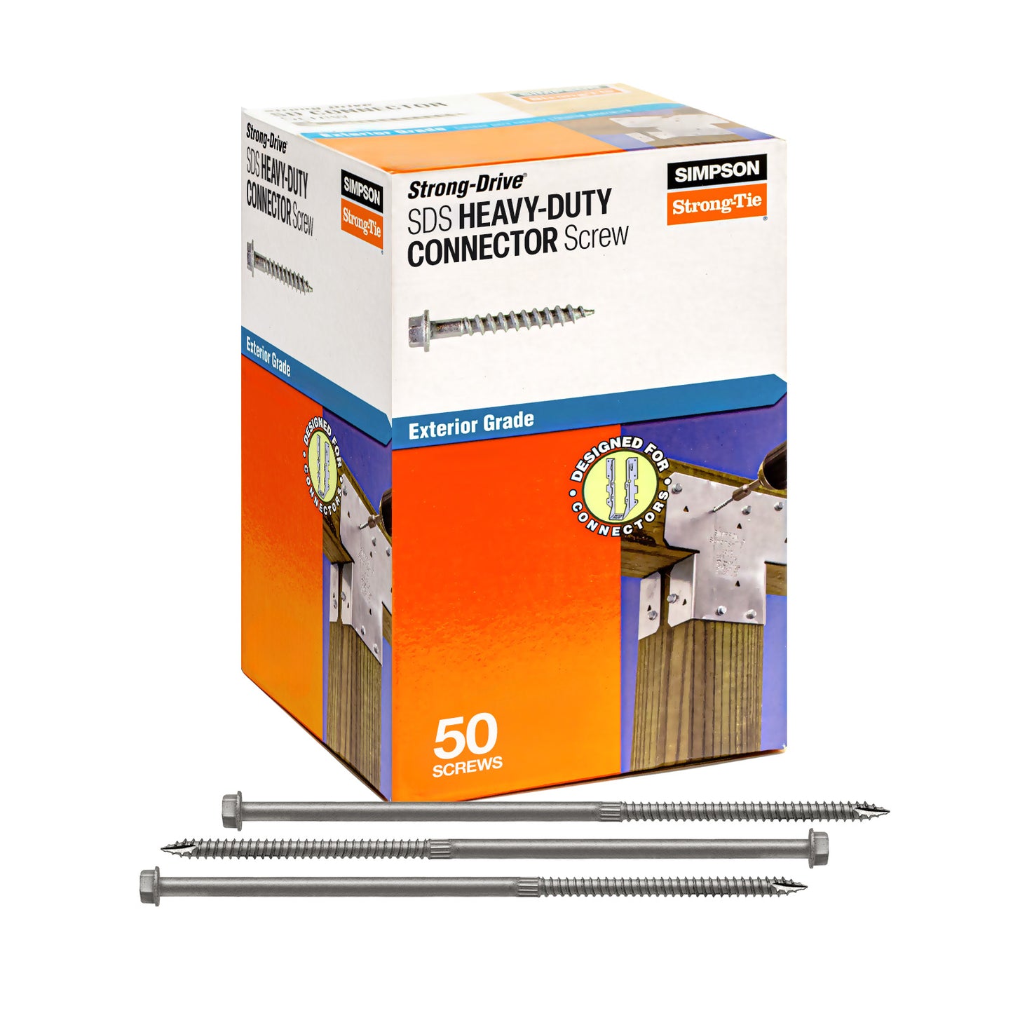 1/4" x 8" Strong-Tie SDS25800-R50 Heavy-Duty Connector Screw - Double-Barrier Coating, Pkg 50