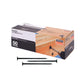 Box of Simpson Strong-Tie screws with screws displayed in front on a white background