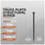 Truss plate structural screw with specifications on a gray background