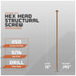 hex head structural screws specifications