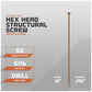 hex head structural screws specifications