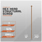 hex head structural screws specifications