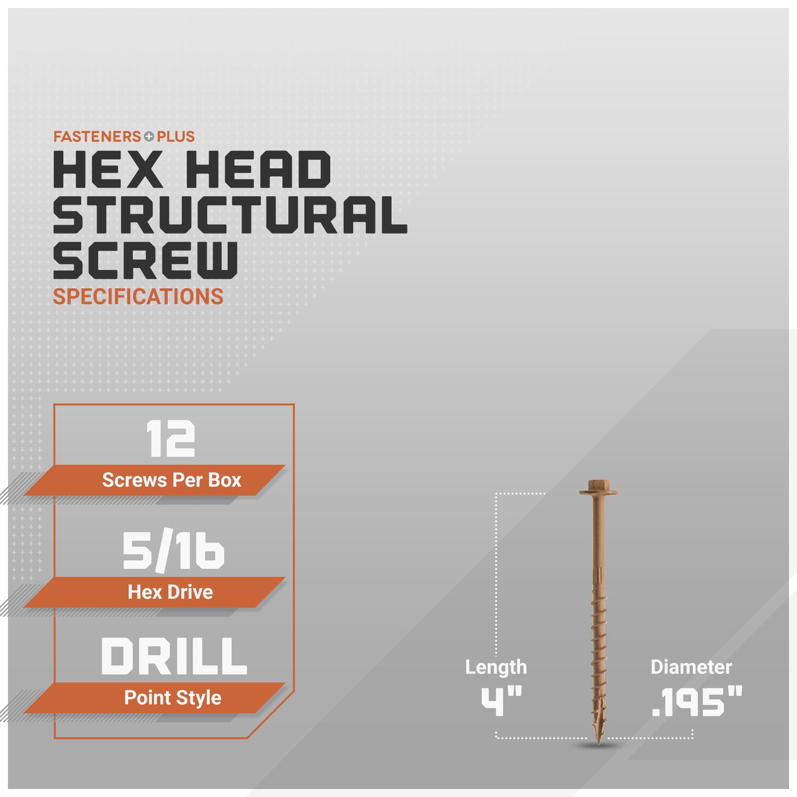 hex head structural screws specifications