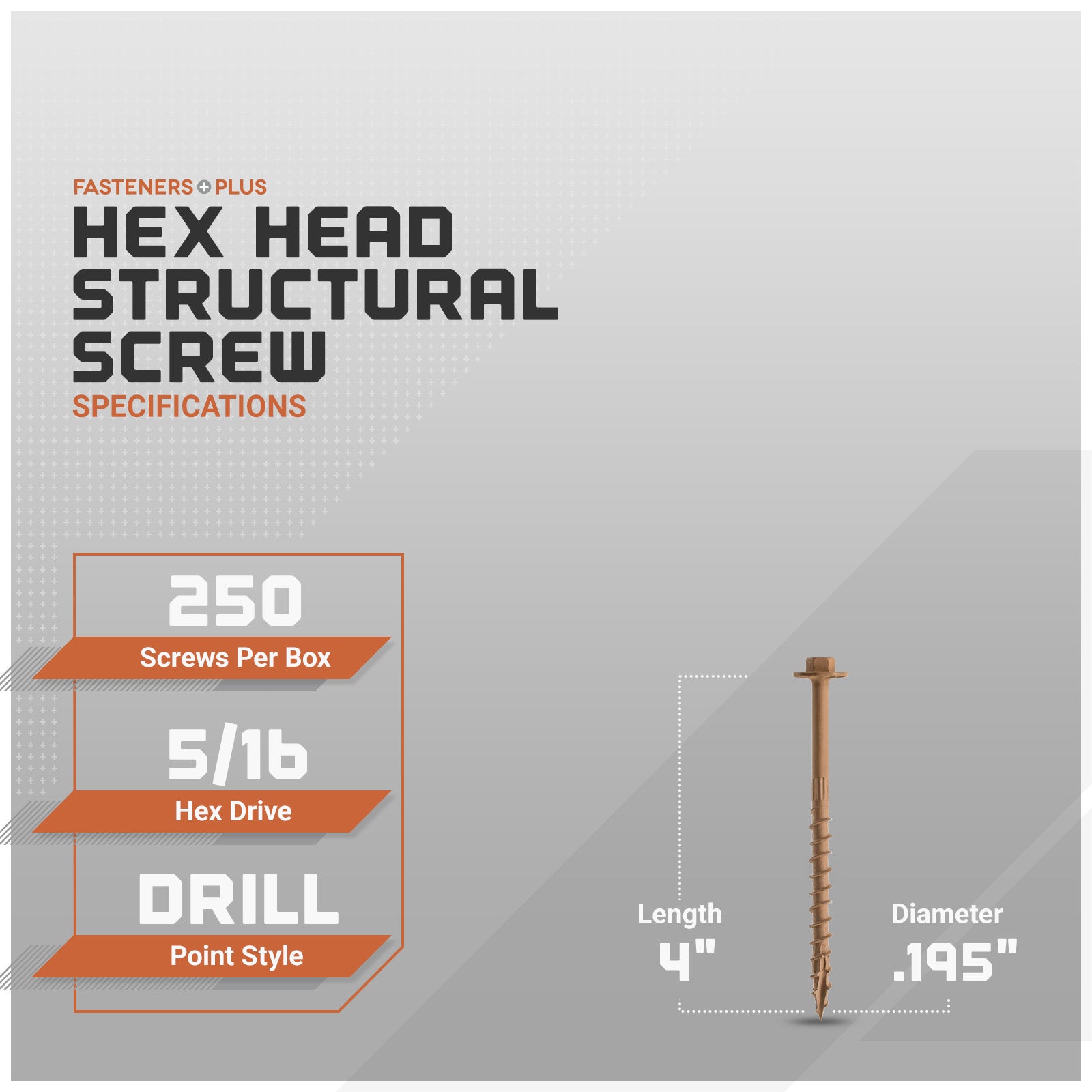 hex head structural screws specifications