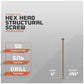 hex head structural screws specifications