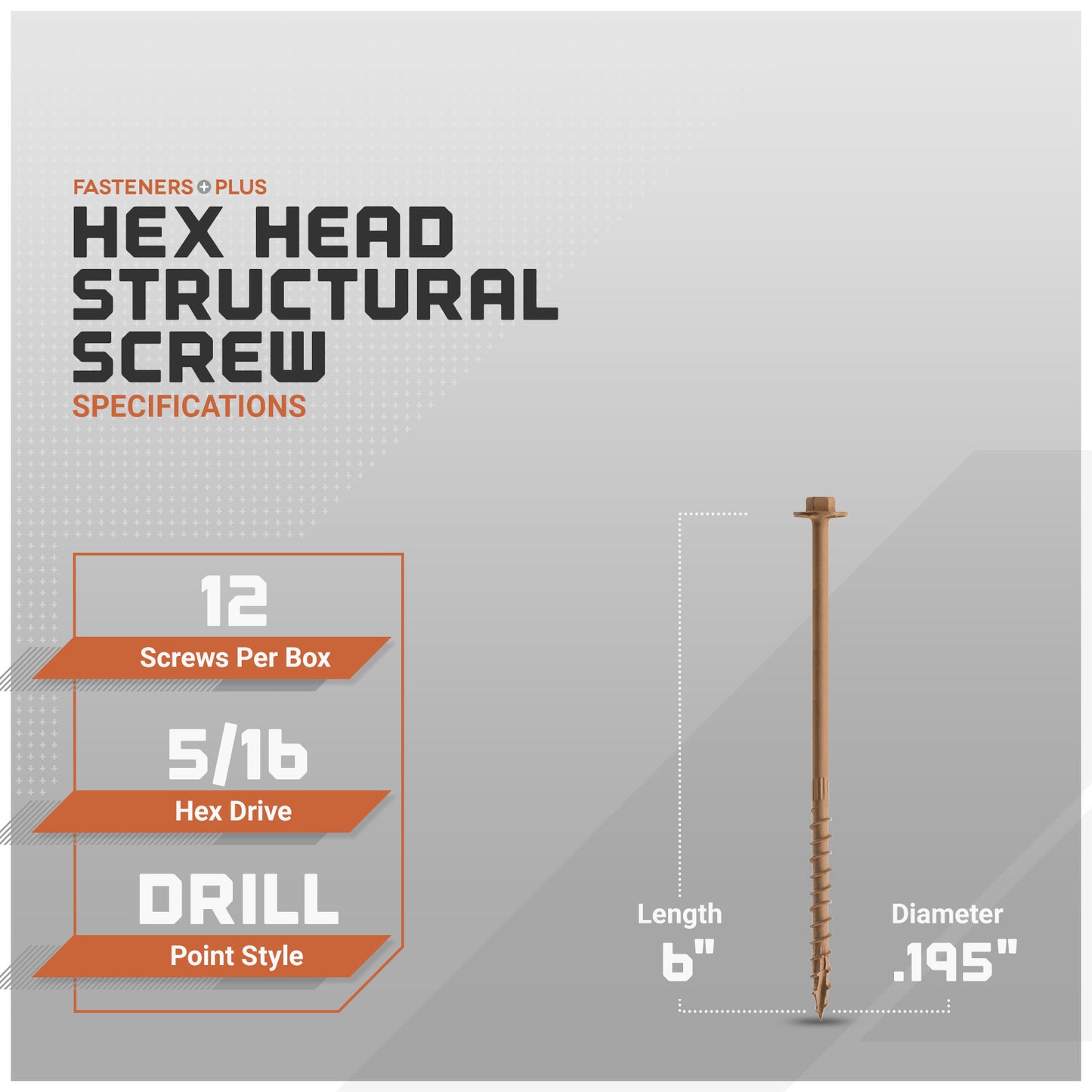 hex head structural screws specifications