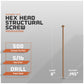 hex head structural screws specifications