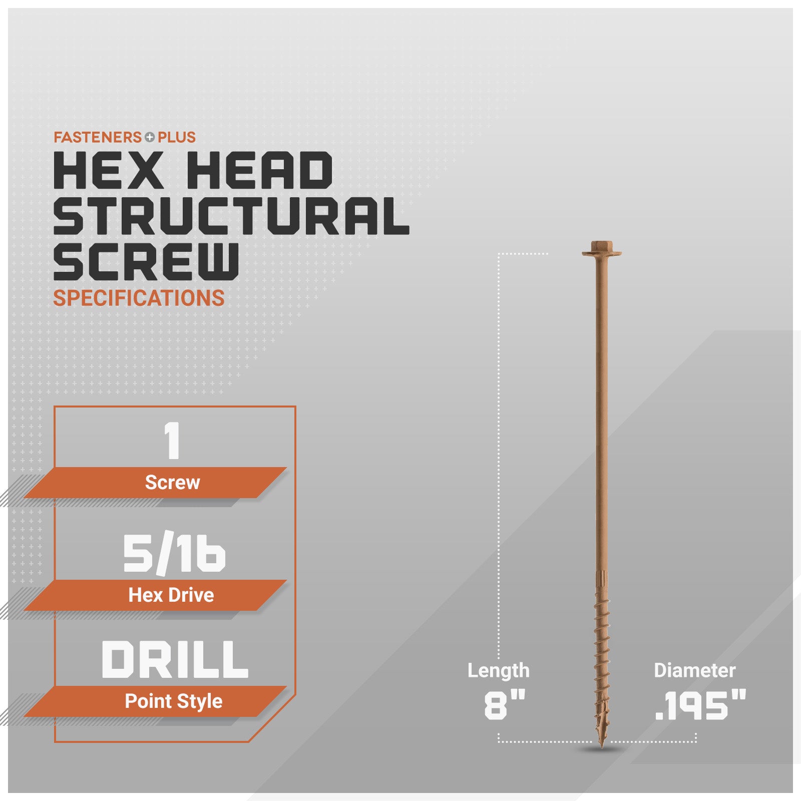 hex head structural screws specifications