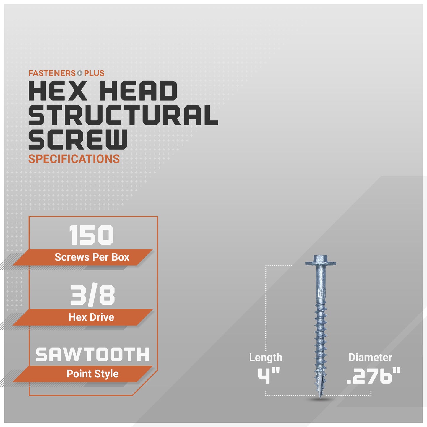 hex head structural screws specifications