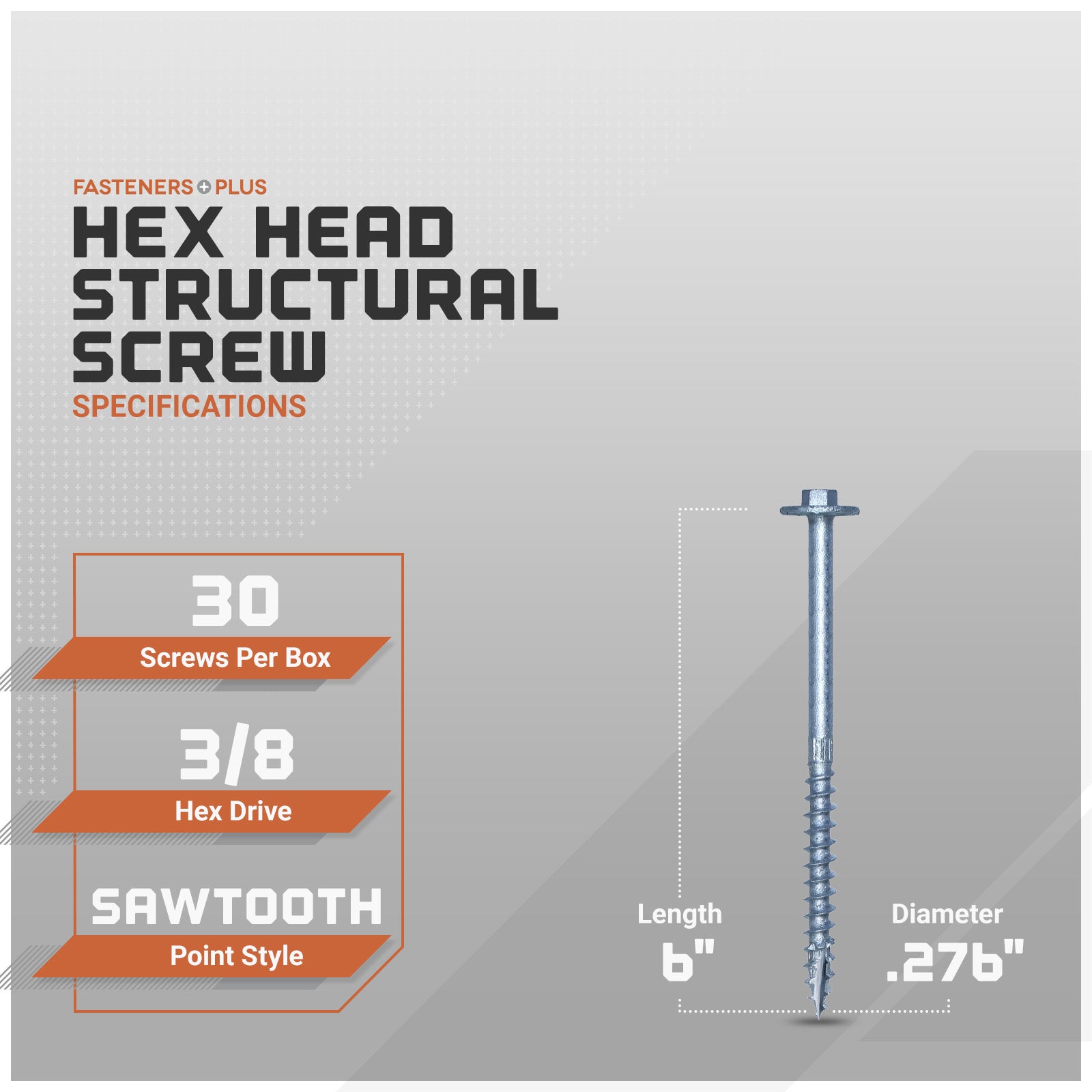 hex head structural screws specifications