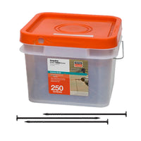 Clear plastic container with orange lid and screws on a white background