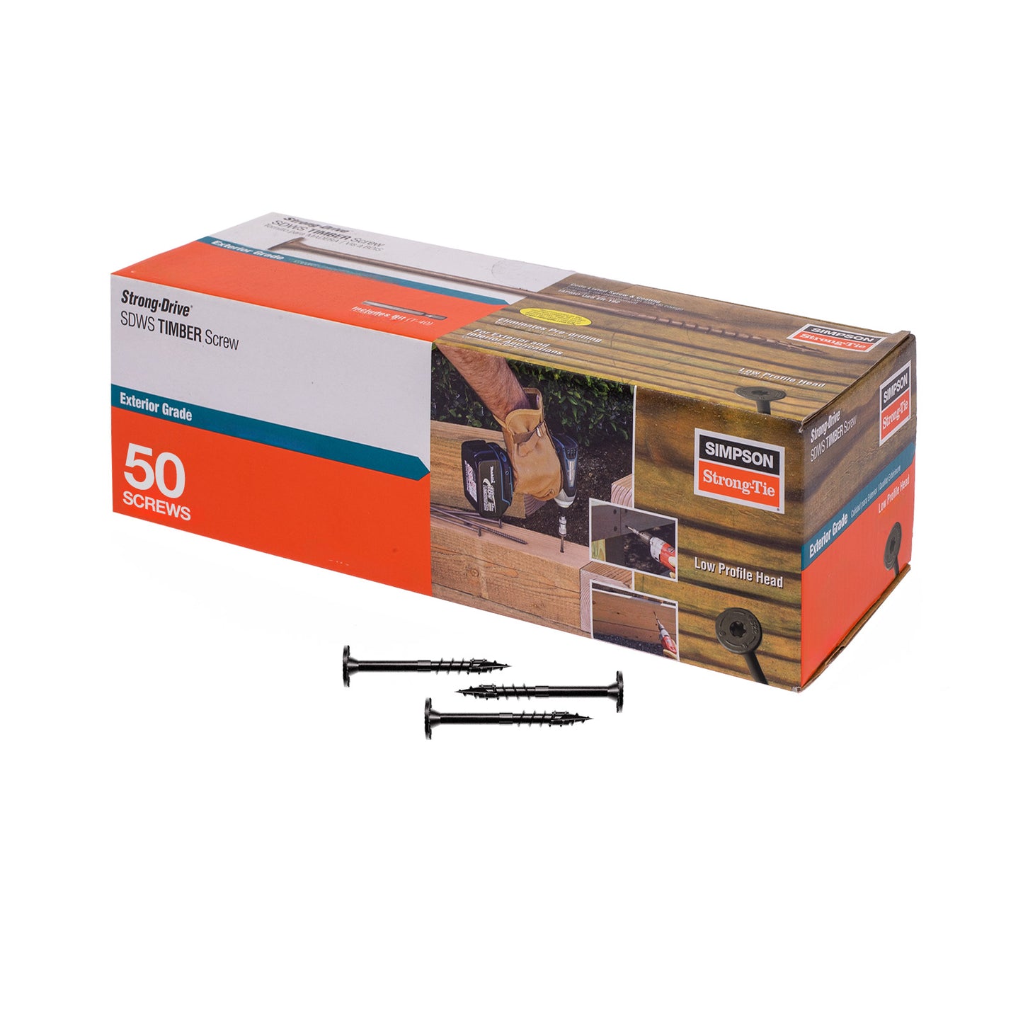 0.220" x 3" Strong-Tie SDWS22300DBB-R50  Timber Screw - Double Barrier Coating, Black, Pkg 50