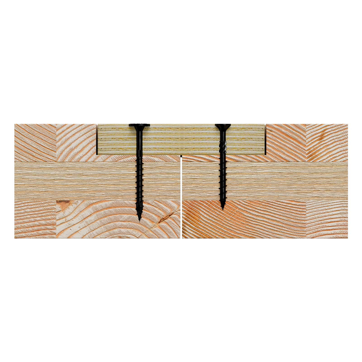 Simpson Strong-Tie SDCP Timber-CP Screw - Black E-Coat - Plywood Spline Installation
