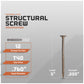 Structural screw with specifications on a gray background