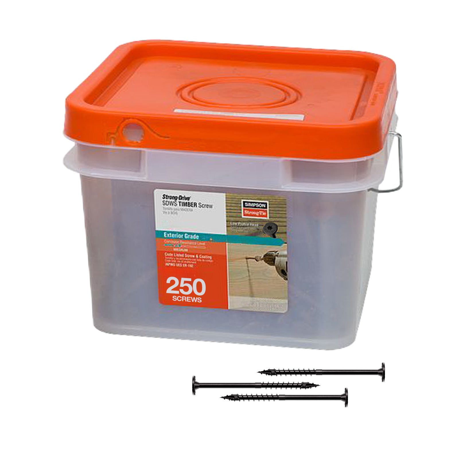 0.220" x 5" Strong-Tie SDWS22500DBBMB Timber Screw - Double Barrier Coating, Black, Pkg 250