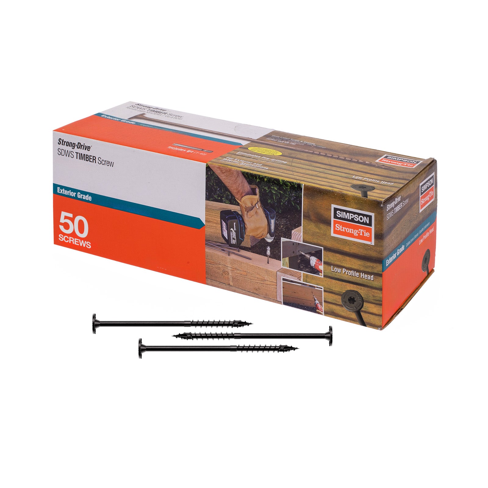 0.220" x 6" Strong-Tie SDWS22600DBB-R50  Timber Screw - Double Barrier Coating, Black, Pkg 50