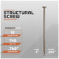 Structural screw with specifications on a gray background