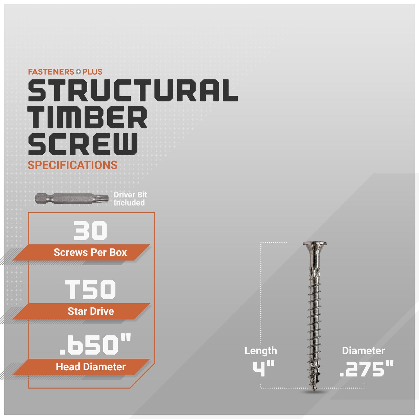 structural timber screw - specifications