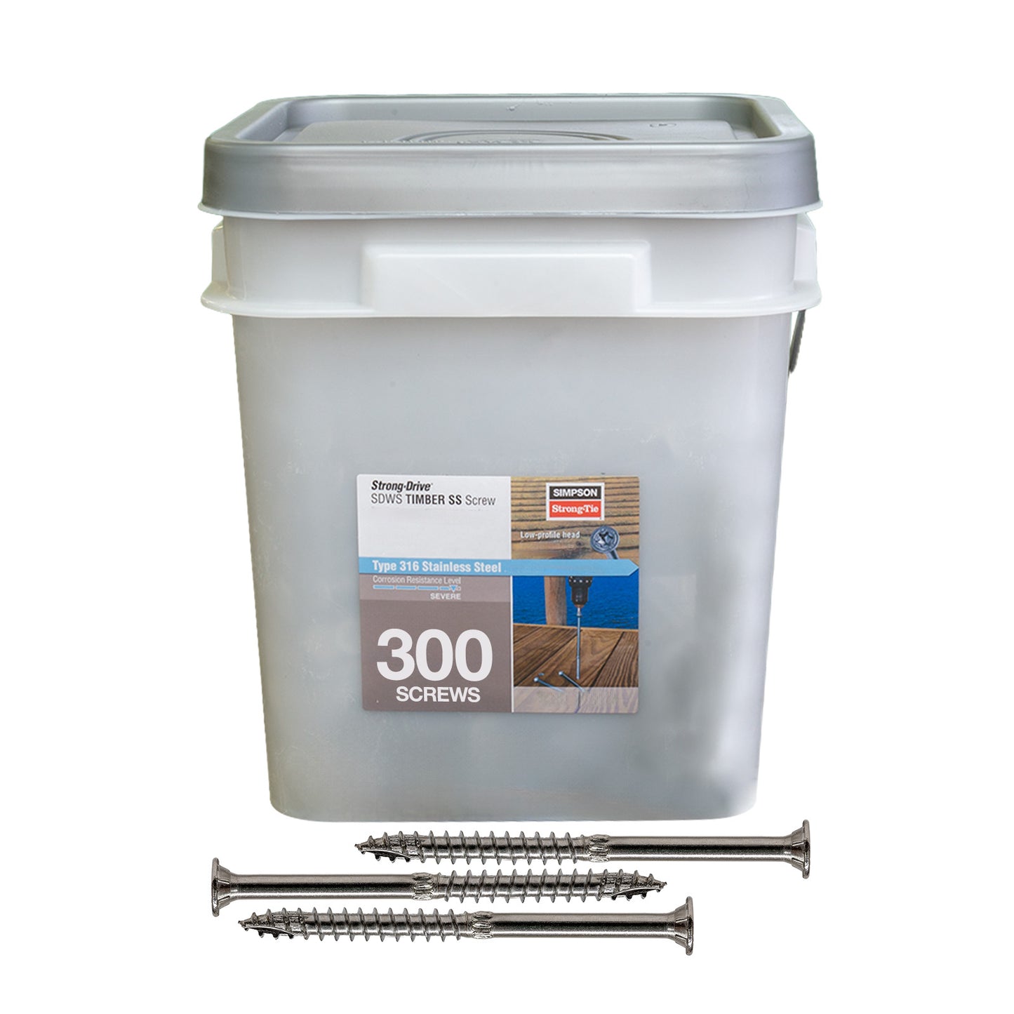 0.276" x 5" Strong-Tie SDWS27500SS Timber Screw - 316 Stainless Steel, Pkg 300