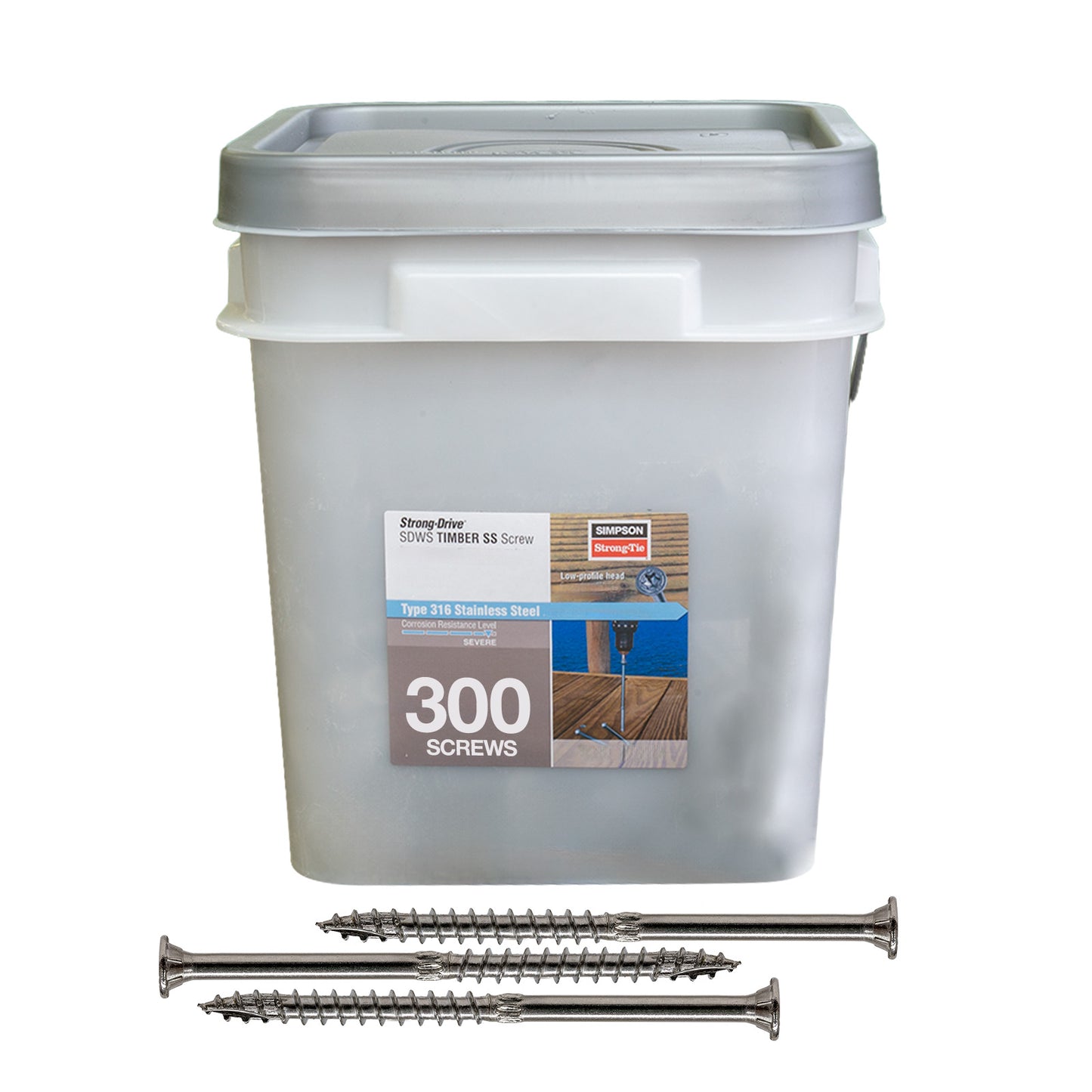 0.276" x 6" Strong-Tie SDWS27600SS Timber Screw - 316 Stainless Steel, Pkg 300