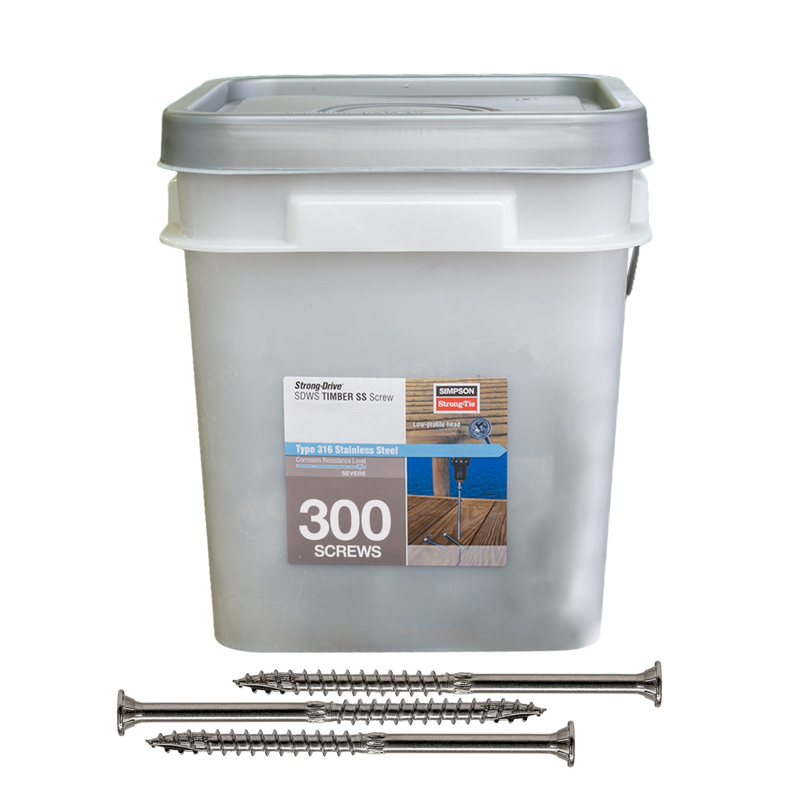 0.276" x 6" Strong-Tie SDWS27600SS Timber Screw - 316 Stainless Steel, Pkg 300