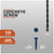 Concrete screw with specifications and drill bit included on a gray background