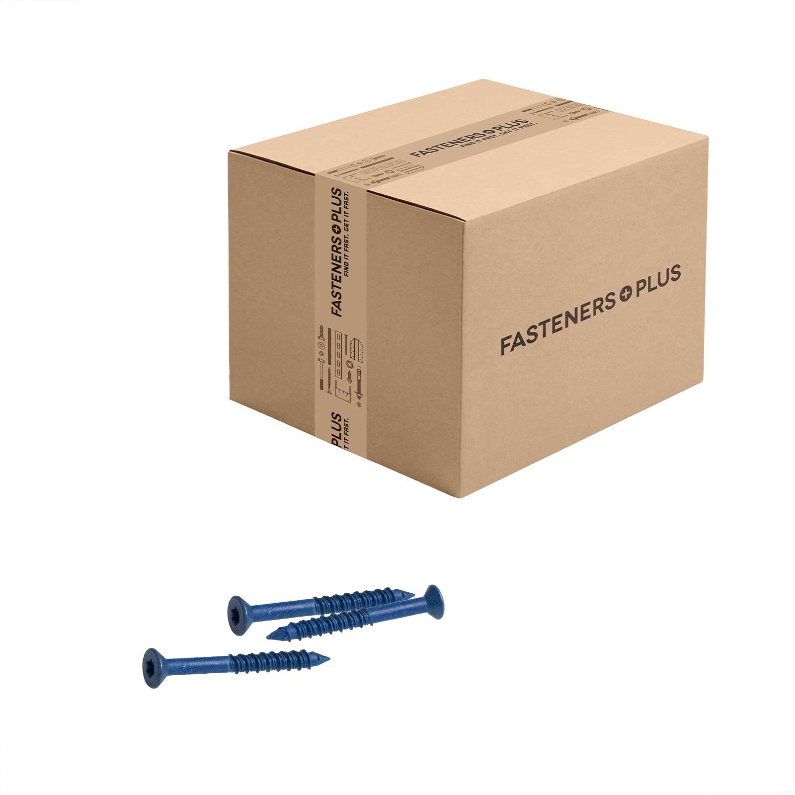 Tapcon 1/4" x 1-3/4" Blue Concrete Screw, Star Flat Head - Climaseal | Qty. 500 (Carton)