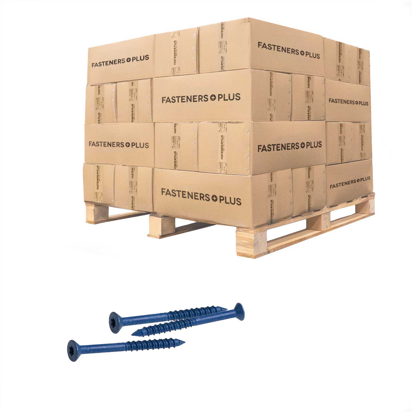 Tapcon 1/4" x 2-3/4" Blue Concrete Screw, Star Flat Head - Climaseal | Qty. 30,000 (Pallet)