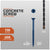Concrete screw with specifications and drill bit included on a gray background