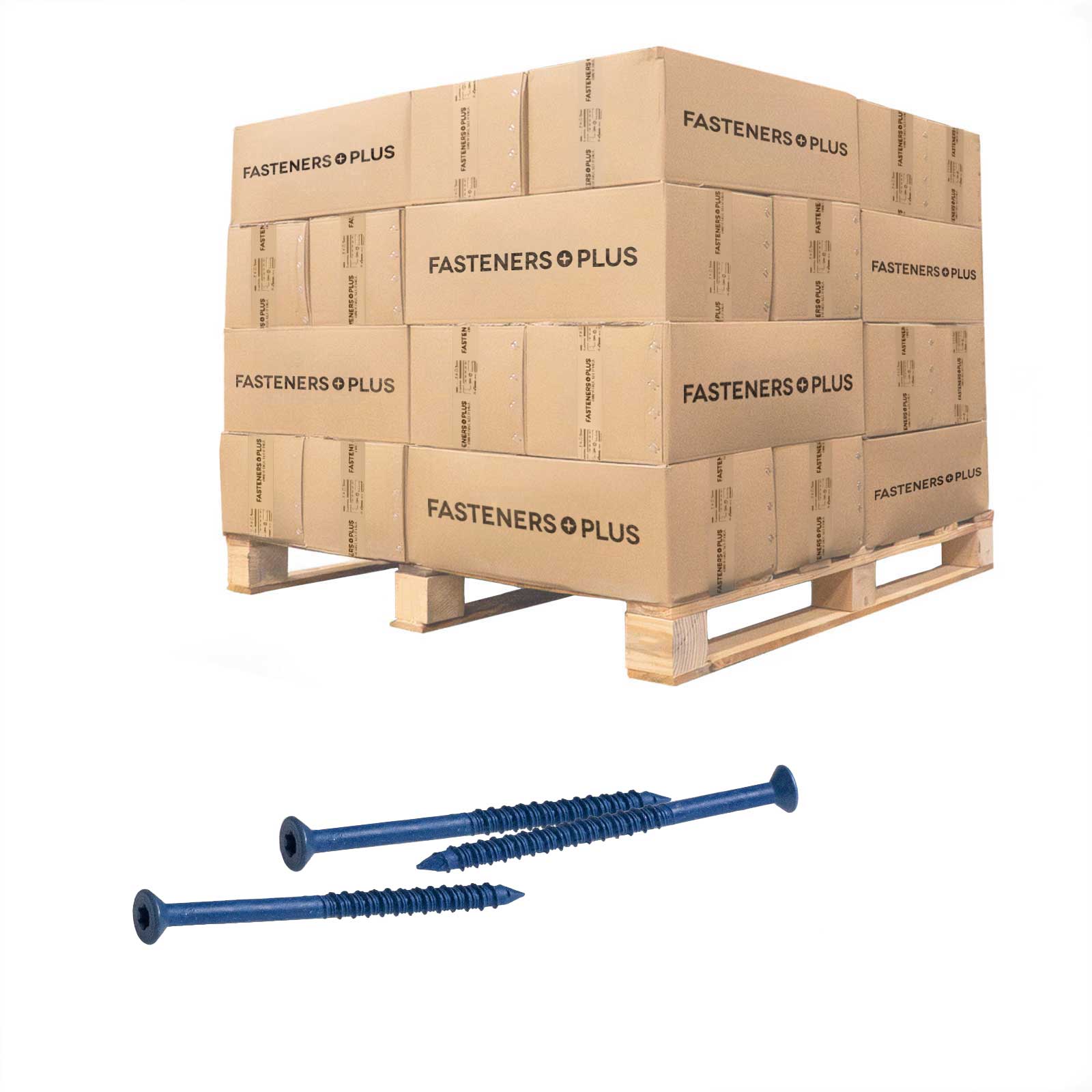 Tapcon 1/4" x 4" Blue Concrete Screw, Star Flat Head - Climaseal | Qty. 30,000 (Pallet)