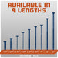 Available in 9 lengths