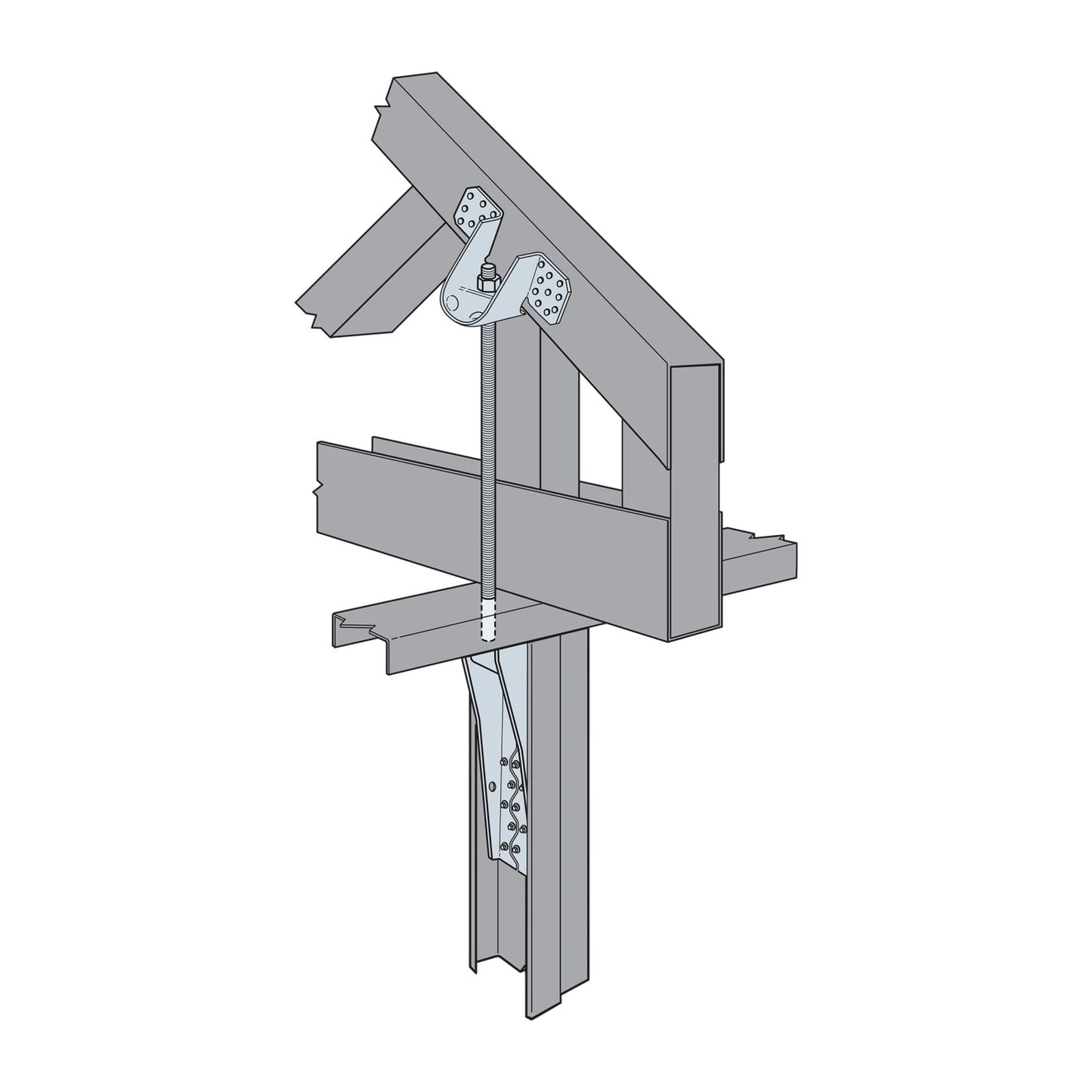 Simpson S/HDU6 Light Gauge Holdown For Steel - G90 Galvanized steel to steel installation