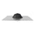 Black epdm roof boot on a metal sheet against a white background