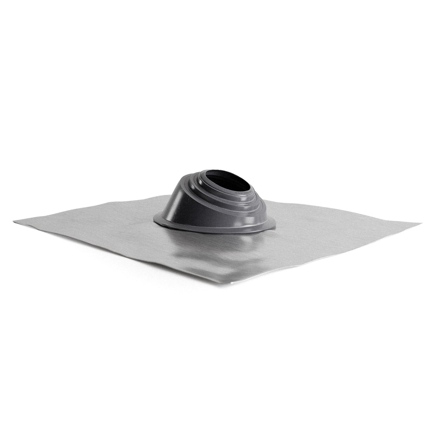 Gray shingle roof boot