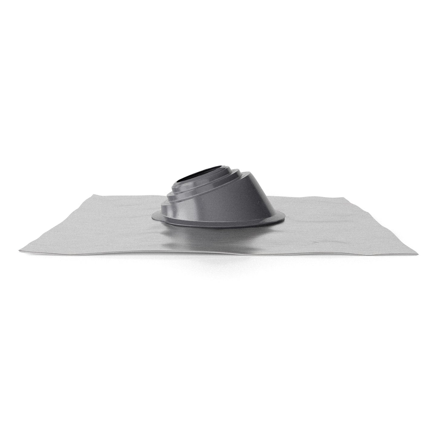 Gray shingle roof boot