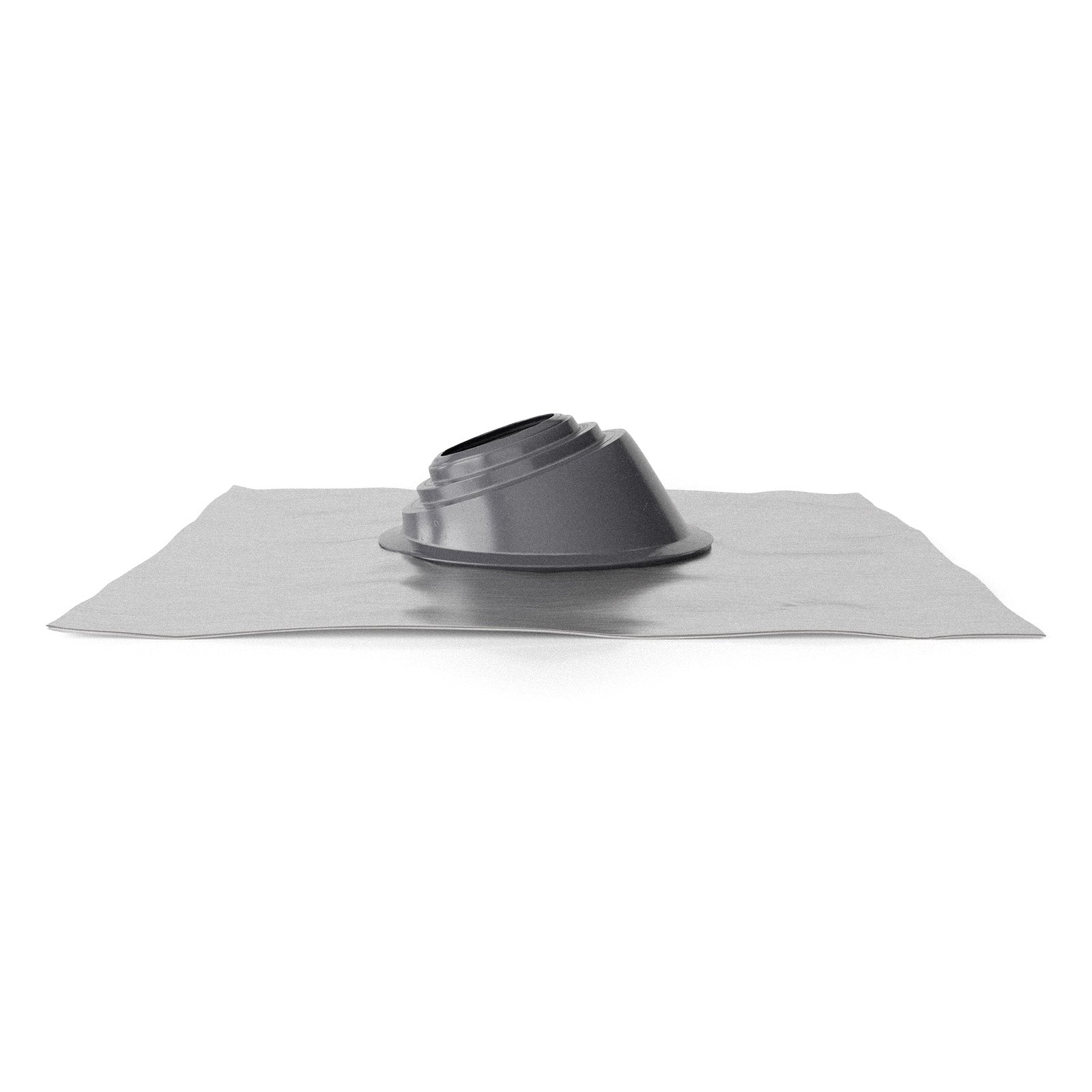 Gray shingle roof boot