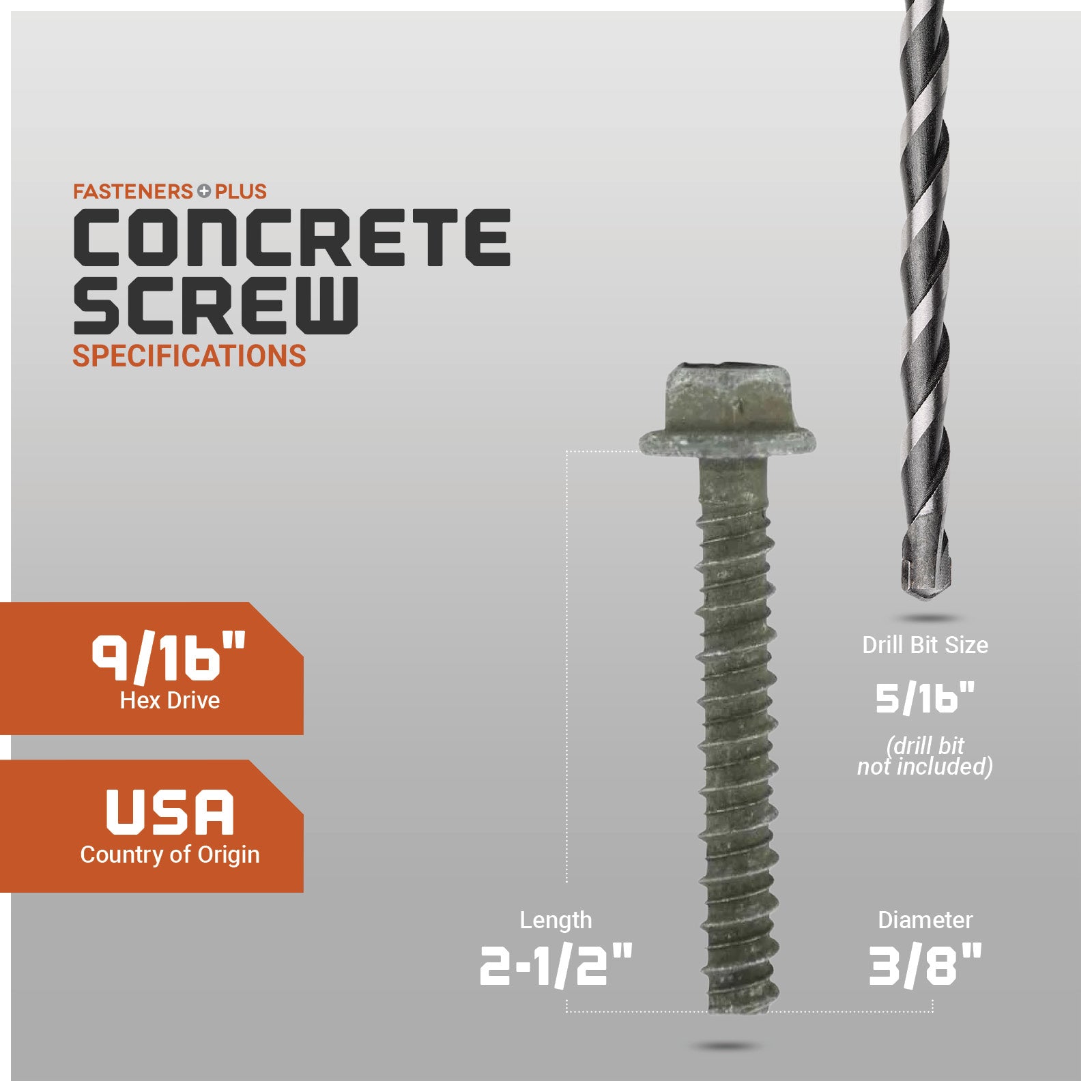 SLDT Tapcon Screw, Zinc Spec