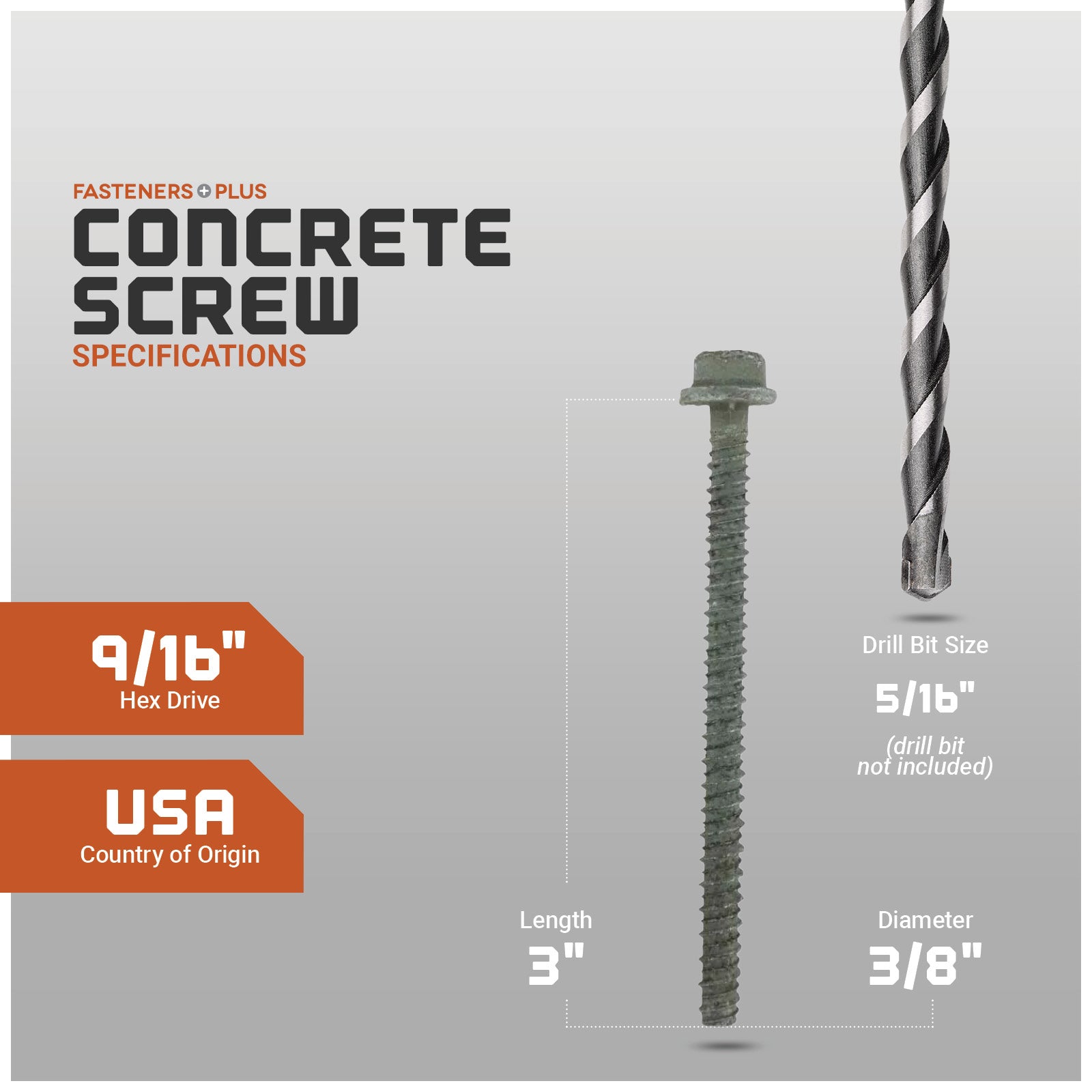 LDT Tapcon Screw, Zinc Spec