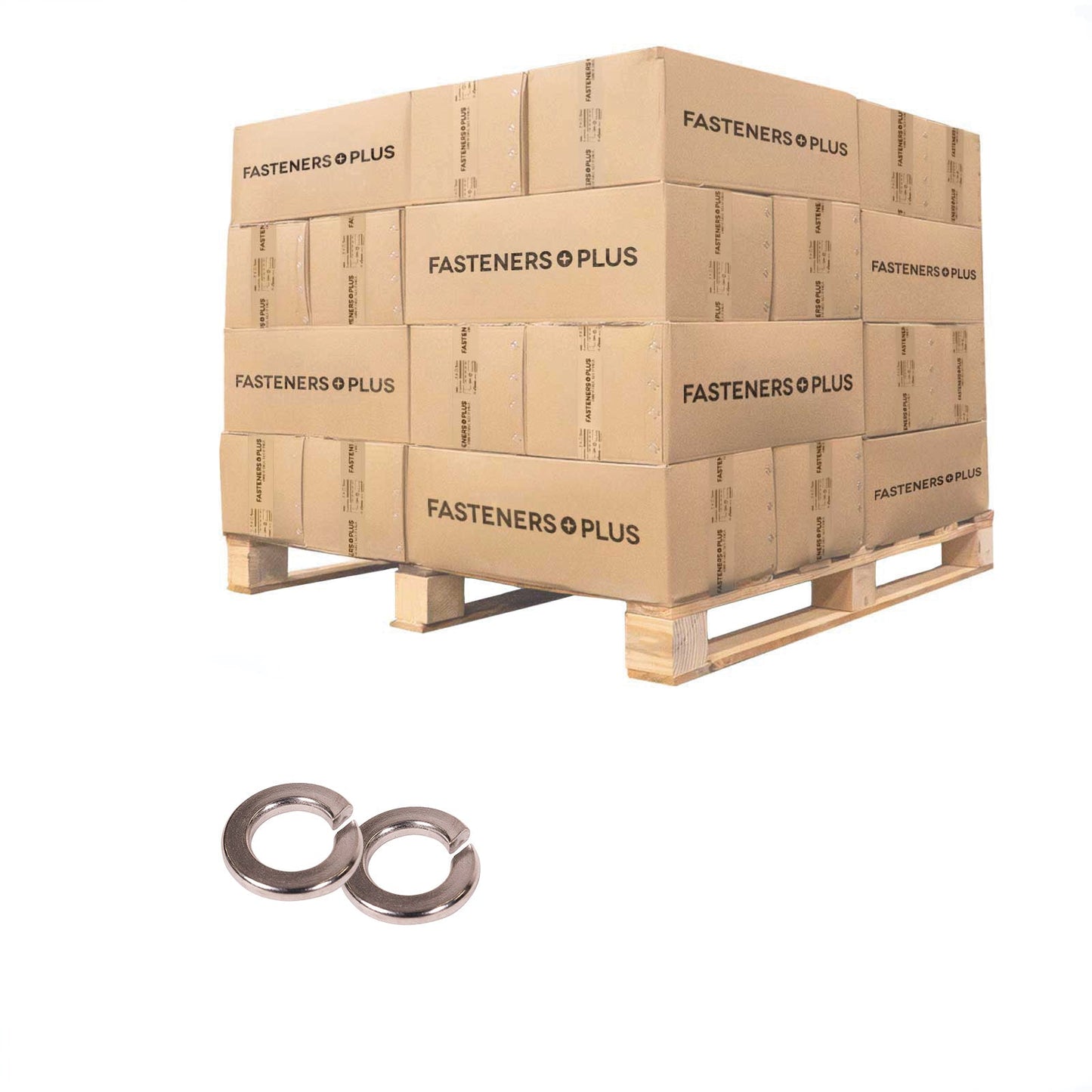 Conquest 3/8" Split Lock Washer - 18-8 Stainless Steel, Qty. 108,000 - Pallet