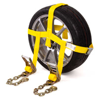 Side Mount Wheel Net W/ Cam Buckle & 2 Ratchets and Chain Extensions