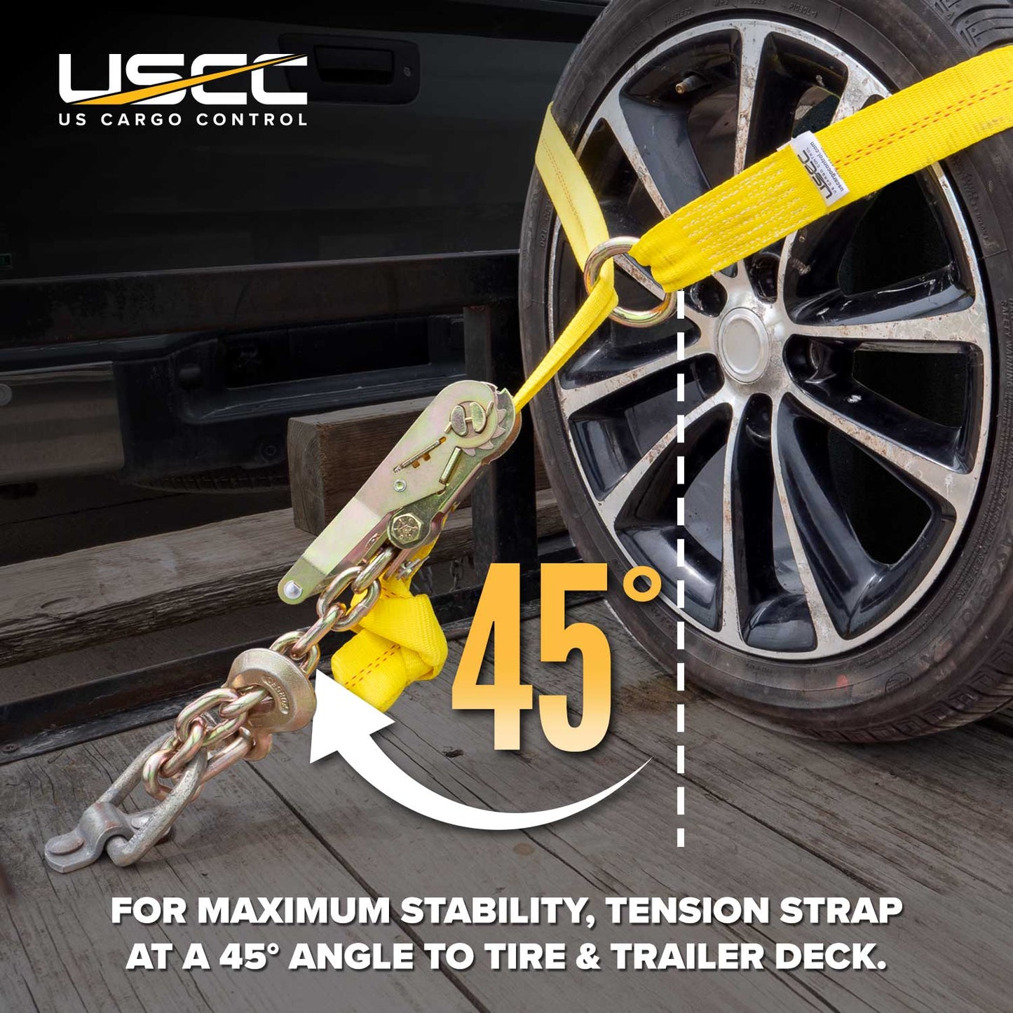Side Mount Wheel Net w/ Ratchet & Chain Extension - 4 Pack