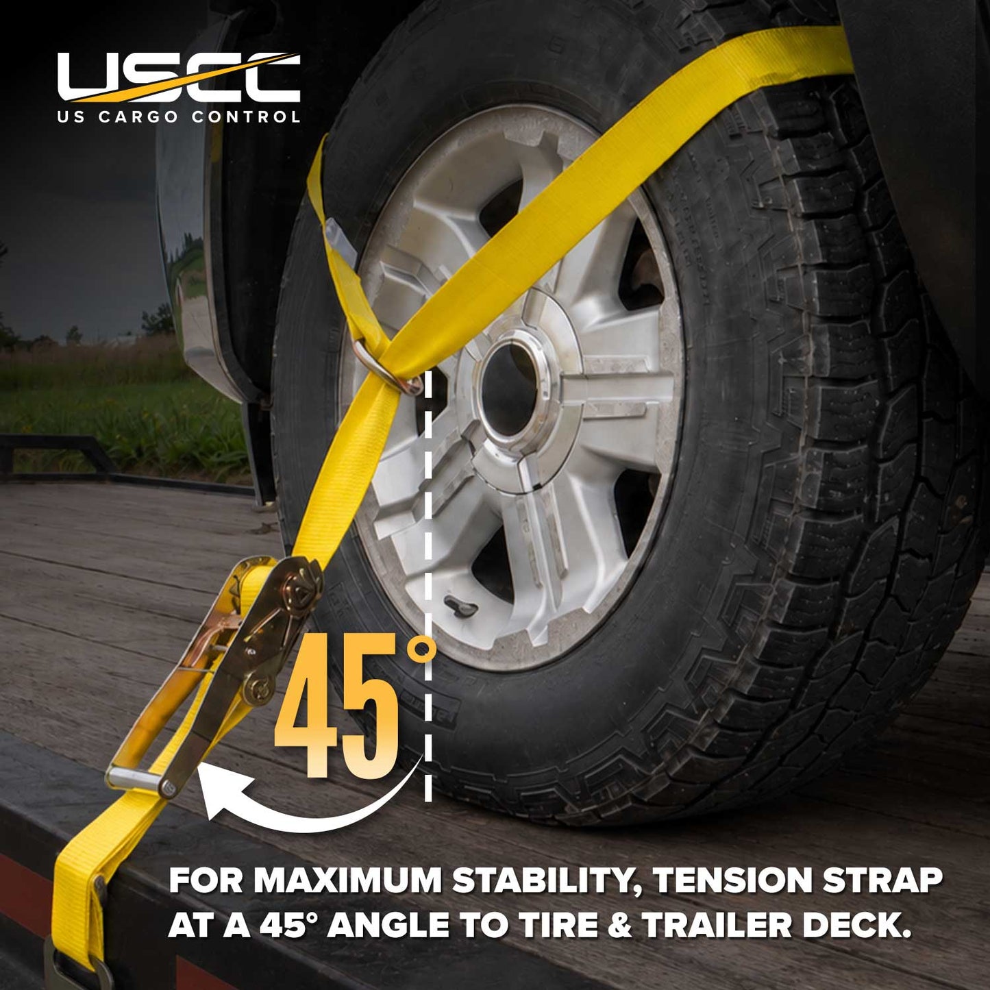 Side Mount Wheel Net with Ratchet and Flat Hook - 4 pack