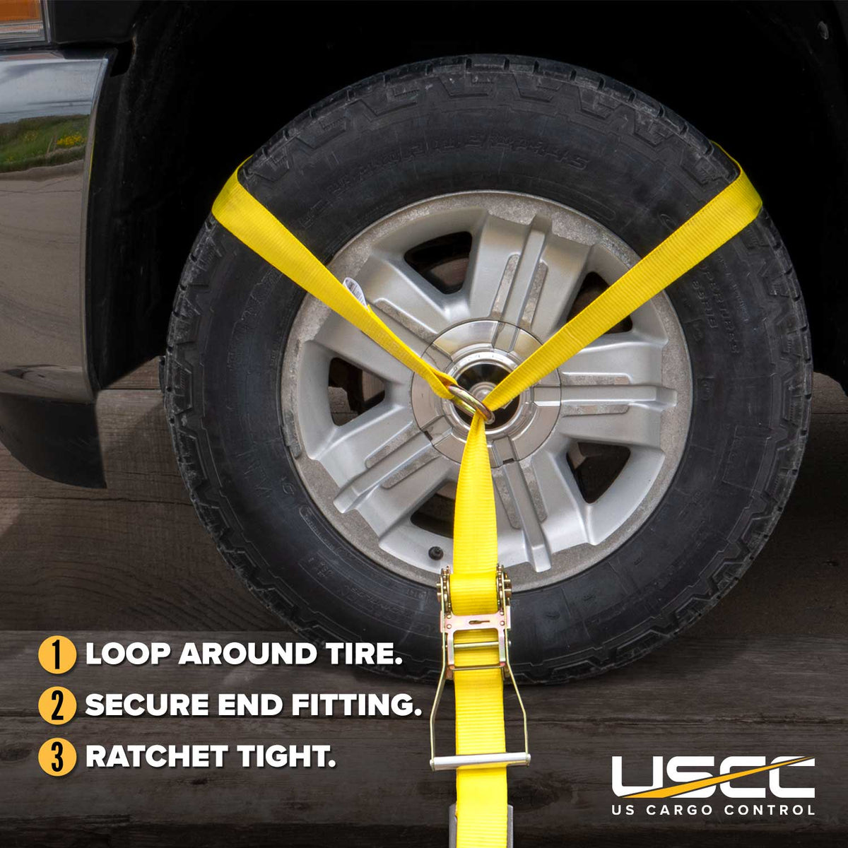 Side Mount Wheel Net with Ratchet and Flat Hook - 4 pack