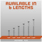 Available in 6 lengths