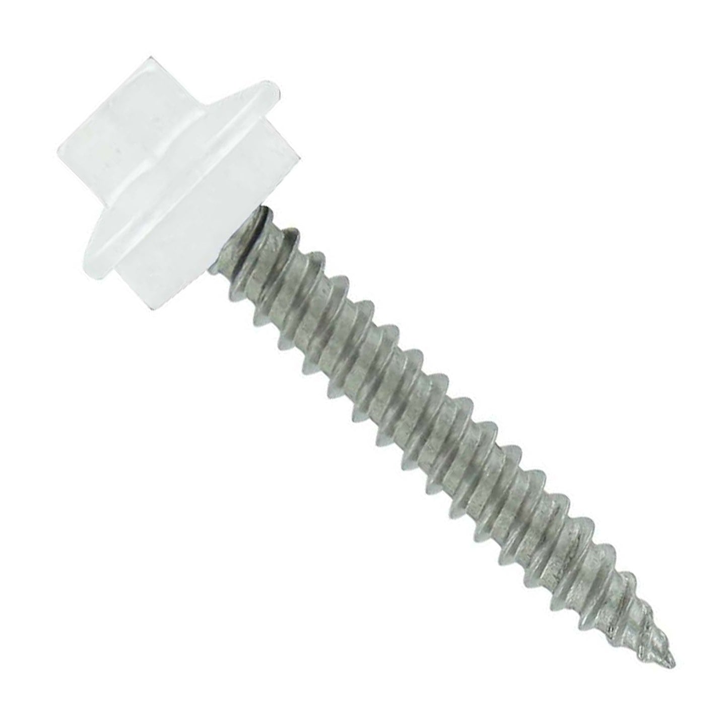#10 x 1 inch SS Woodbinder Metal Roofing Screw Bright White Pkg 250 image 1 of 2