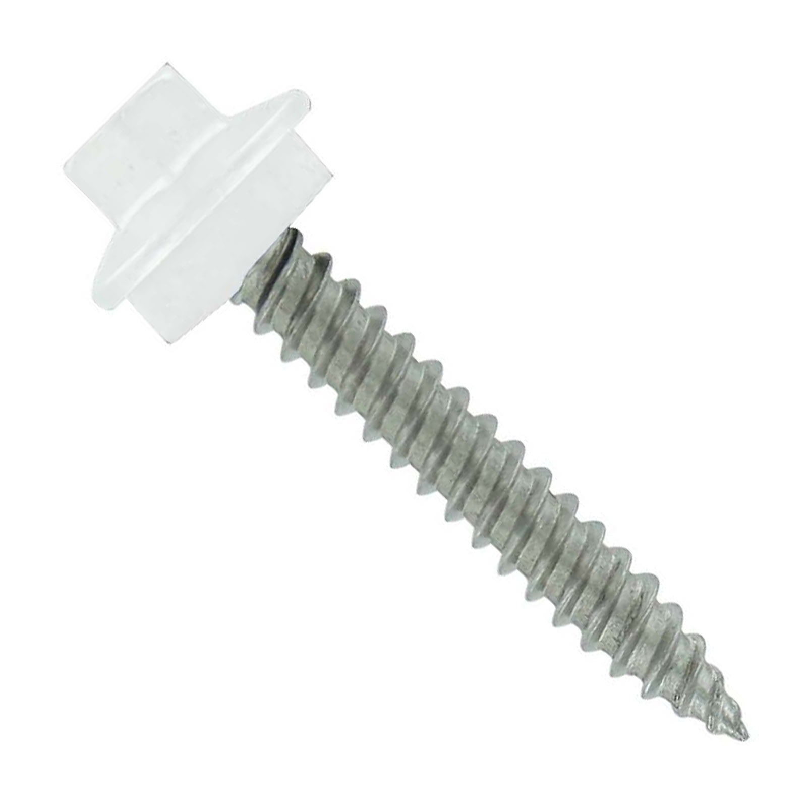#10 x 1 inch SS Woodbinder Metal Roofing Screw Bright White Pkg 250 image 1 of 2