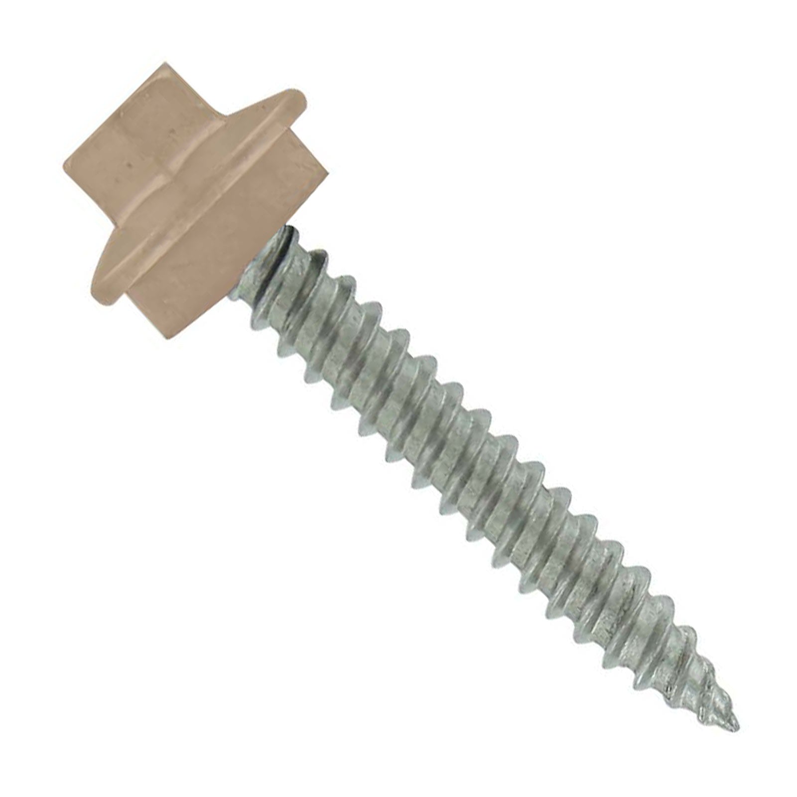 #10 x 1 inch SS Woodbinder Metal Roofing Screw Tan Pkg 250 image 1 of 2
