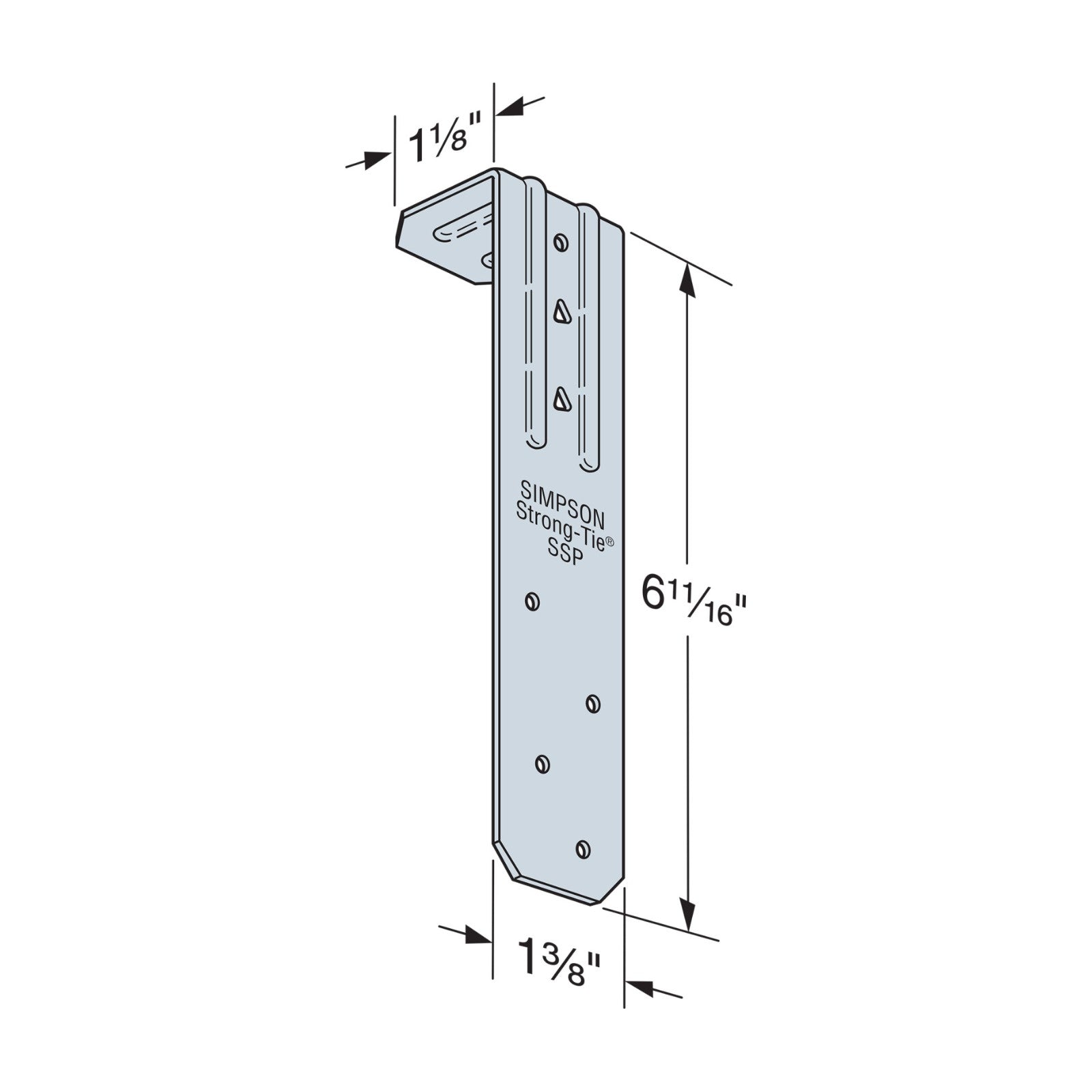 Simpson SSP Single-Stud-Plate Connector - G90 Galvanized