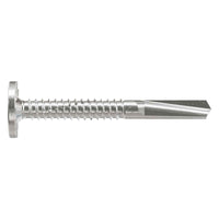 #14 x 2-1/4" Quik Drive Pancake Head SD Screw, 410 Stainless Steel, Pkg 500