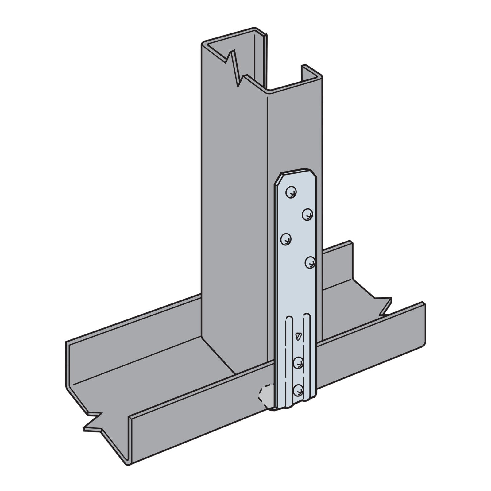 Simpson SSPZ Single-Stud-Plate Connector installation